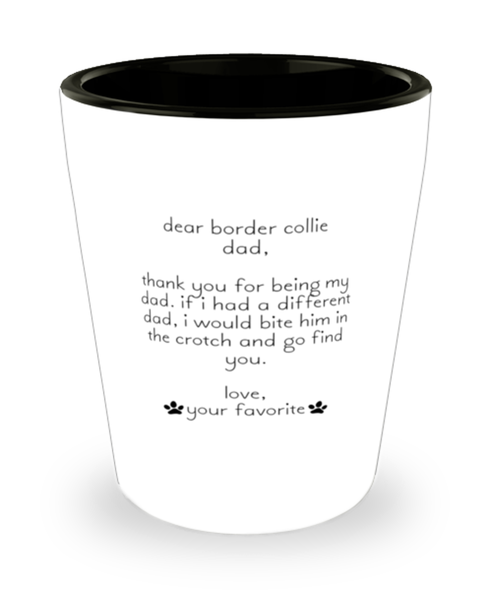 Border Collie Dad Funny Shot Glass, Women Men Shotglass, Unique Idea