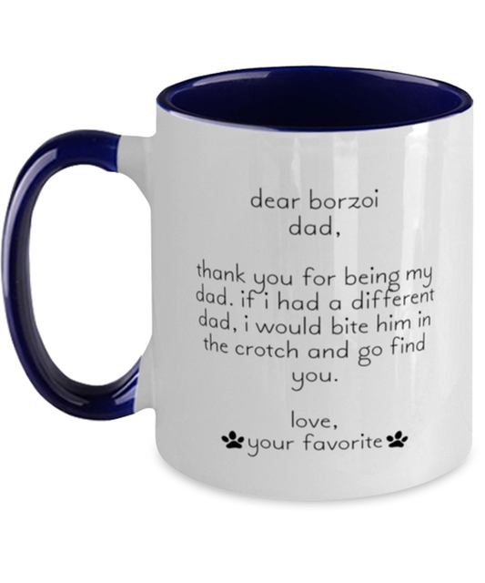 Borzoi Dad Funny Coffee Mug, Women Men Cup, Unique Idea