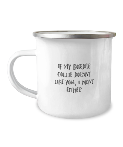 Border Collie Funny Campfire Mug, Women Men Camping Coffee Cup, Unique Idea