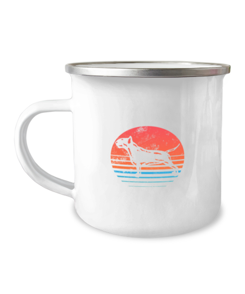 Bull Terrier Dog Funny Campfire Mug, Women Men Camping Coffee Cup, Unique Idea