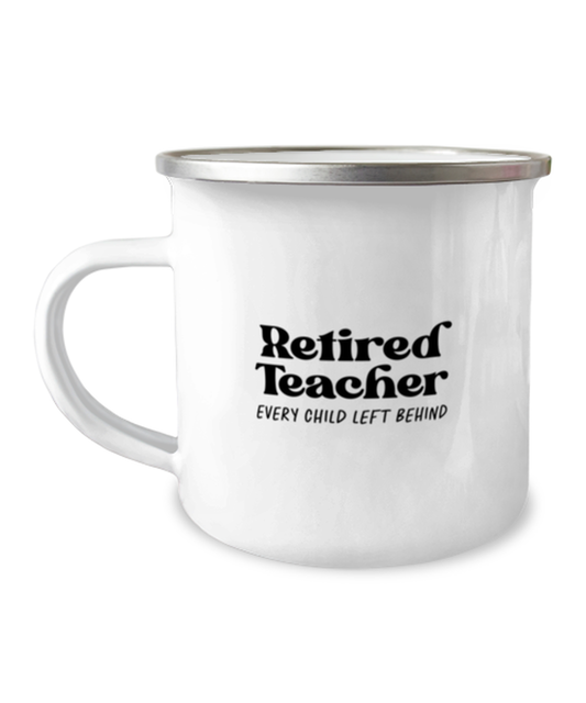 Retired Teacher Retirement Husband Wife Funny Campfire Mug, Women Men Camping Coffee Cup, Unique Idea