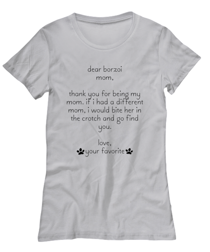 Borzoi Mom Funny Womens T Shirt, Tshirt, Unique Tee Idea, For Her