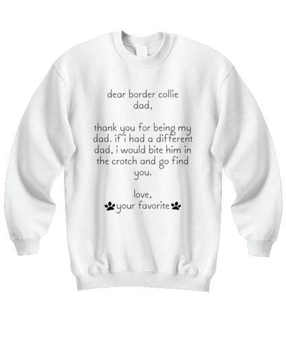 Border Collie Dad Funny Sweatshirt, Unisex Sweater Shirt, Unique Idea, For Him Her