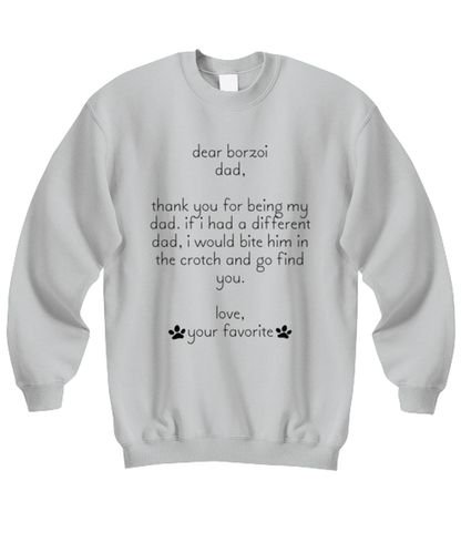 Borzoi Dad Funny Sweatshirt, Unisex Sweater Shirt, Unique Idea, For Him Her