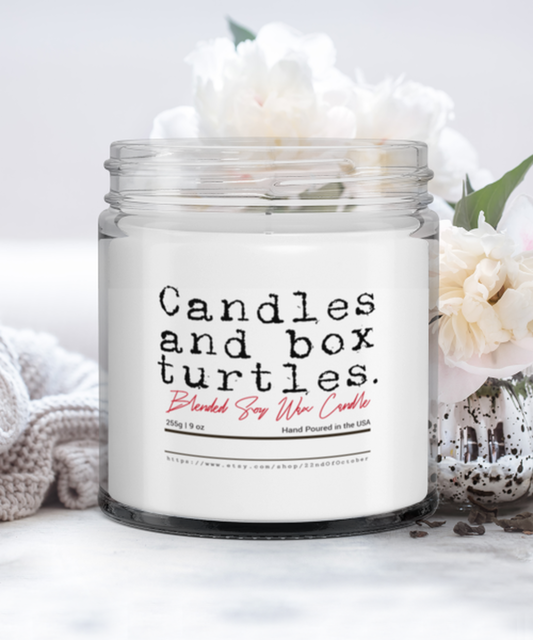 Box Turtle Lover Mom Dad Funny Scented Candle, Vanilla Cozy Candle, Unique Gag Idea, Him Her