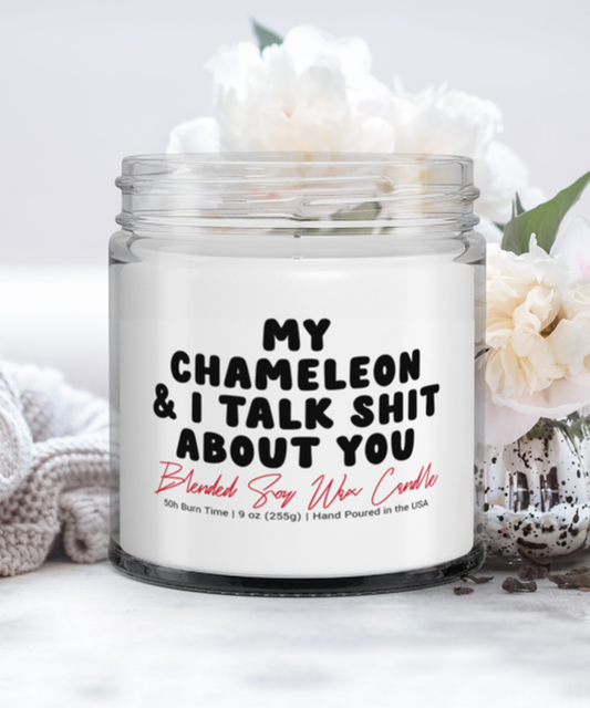 Chameleon Lover Owner Mom Dad Funny Scented Candle, Vanilla Cozy Candle, Unique Gag Idea, Him Her