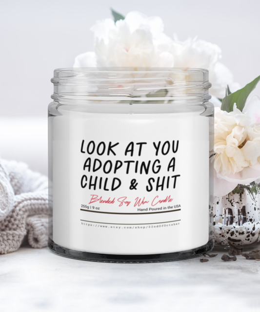 Child Adoption Adopting New Parents Funny Scented Candle, Vanilla Cozy Candle, Unique Gag Idea, Him Her