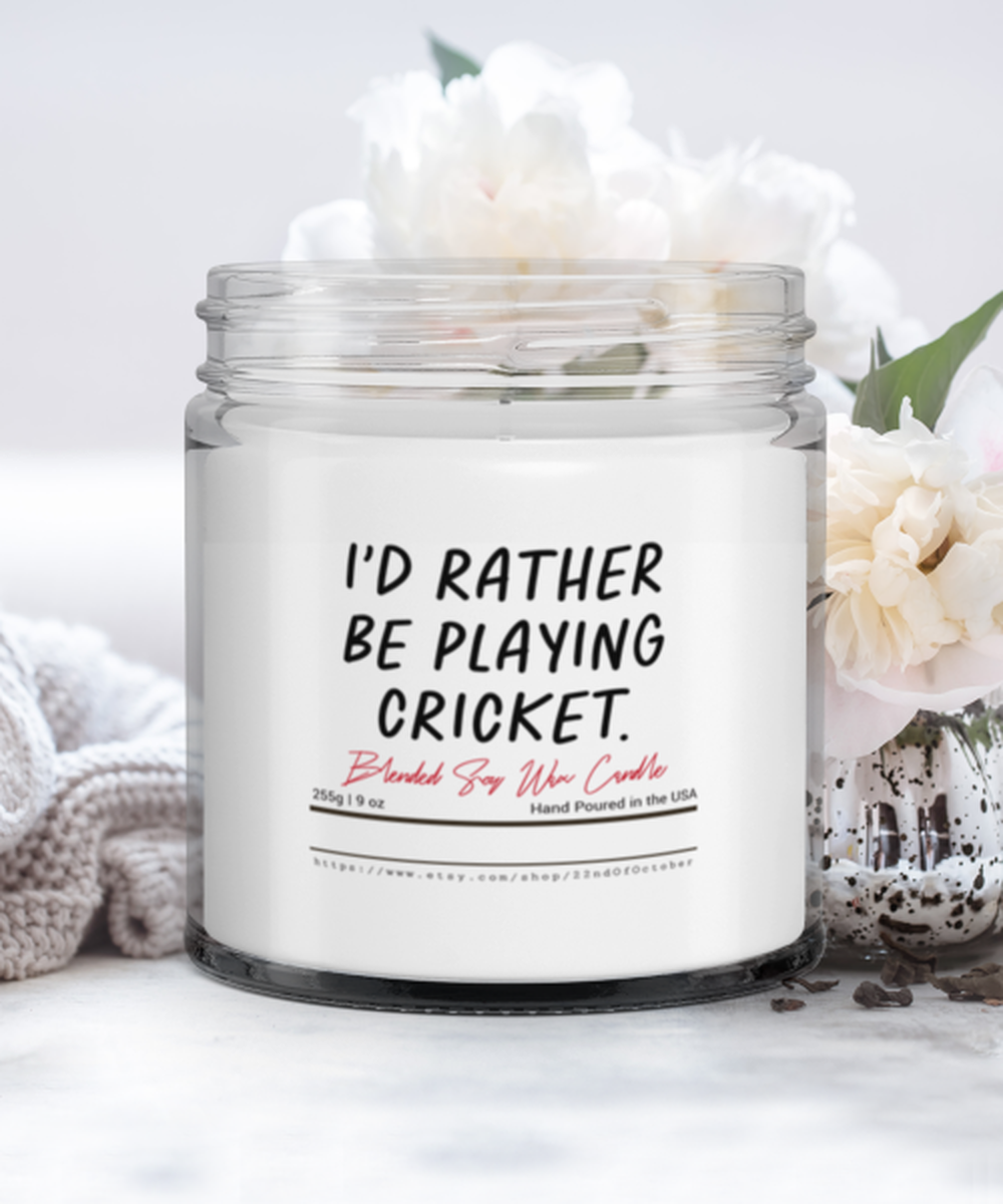 Cricket Cricketer Player Lover Coach  Funny Scented Candle, Vanilla Cozy Candle, Unique Gag Idea, Him Her