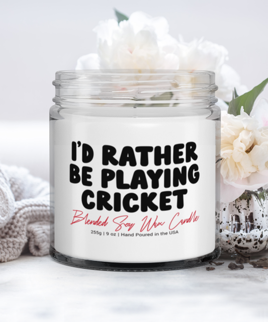 Cricket Player Funny Scented Candle, Vanilla Cozy Candle, Unique Gag Idea, Him Her