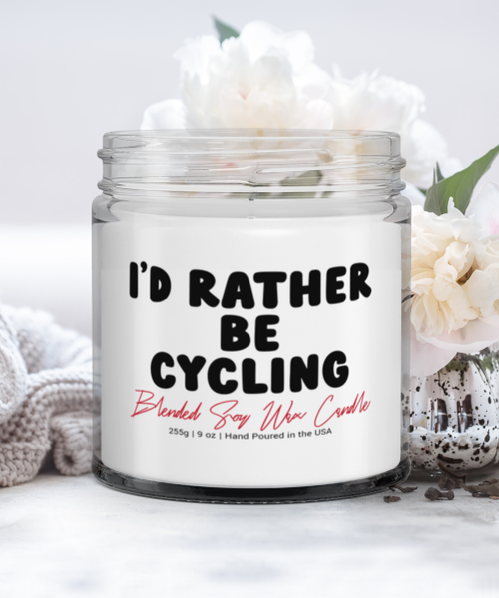 Cycling Cyclist Bike Bicycling Lover Funny Scented Candle, Vanilla Cozy Candle, Unique Gag Idea, Him Her