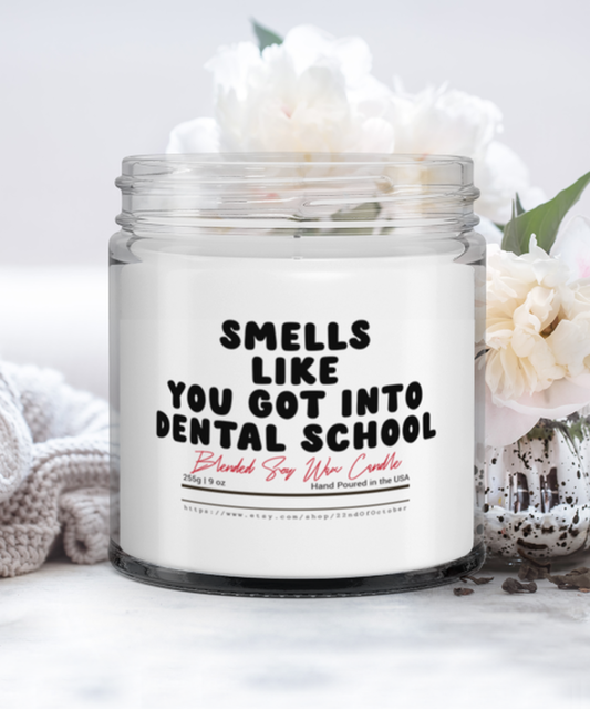 Dental School Student Funny Scented Candle, Vanilla Cozy Candle, Unique Gag Idea, Him Her