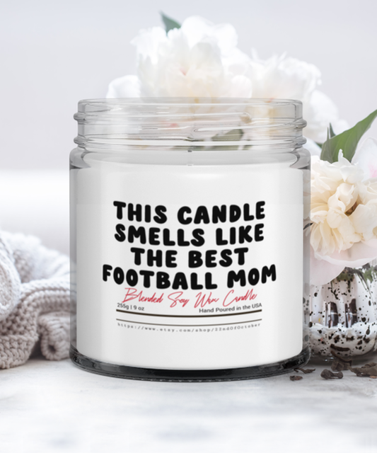 Football Mom Funny Scented Candle, Vanilla Cozy Candle, Unique Gag Idea, Him Her