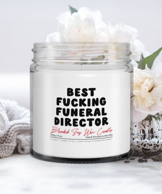 Funeral Director Funny Scented Candle, Vanilla Cozy Candle, Unique Gag Idea, Him Her