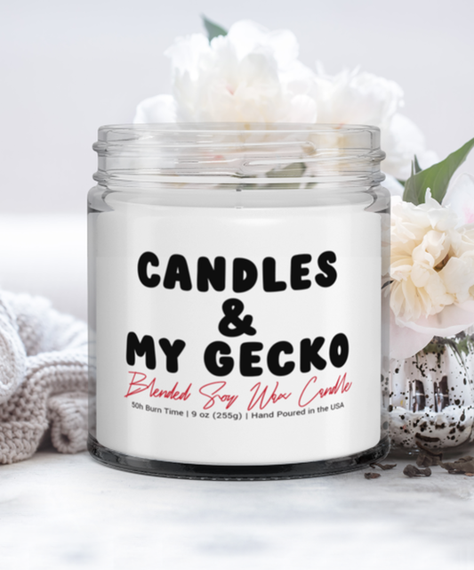 Gecko Lover Owner Mom Dad Funny Scented Candle, Vanilla Cozy Candle, Unique Gag Idea, Him Her