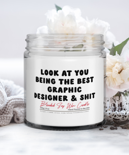 Graphic Designer Funny Scented Candle, Vanilla Cozy Candle, Unique Gag Idea, Him Her