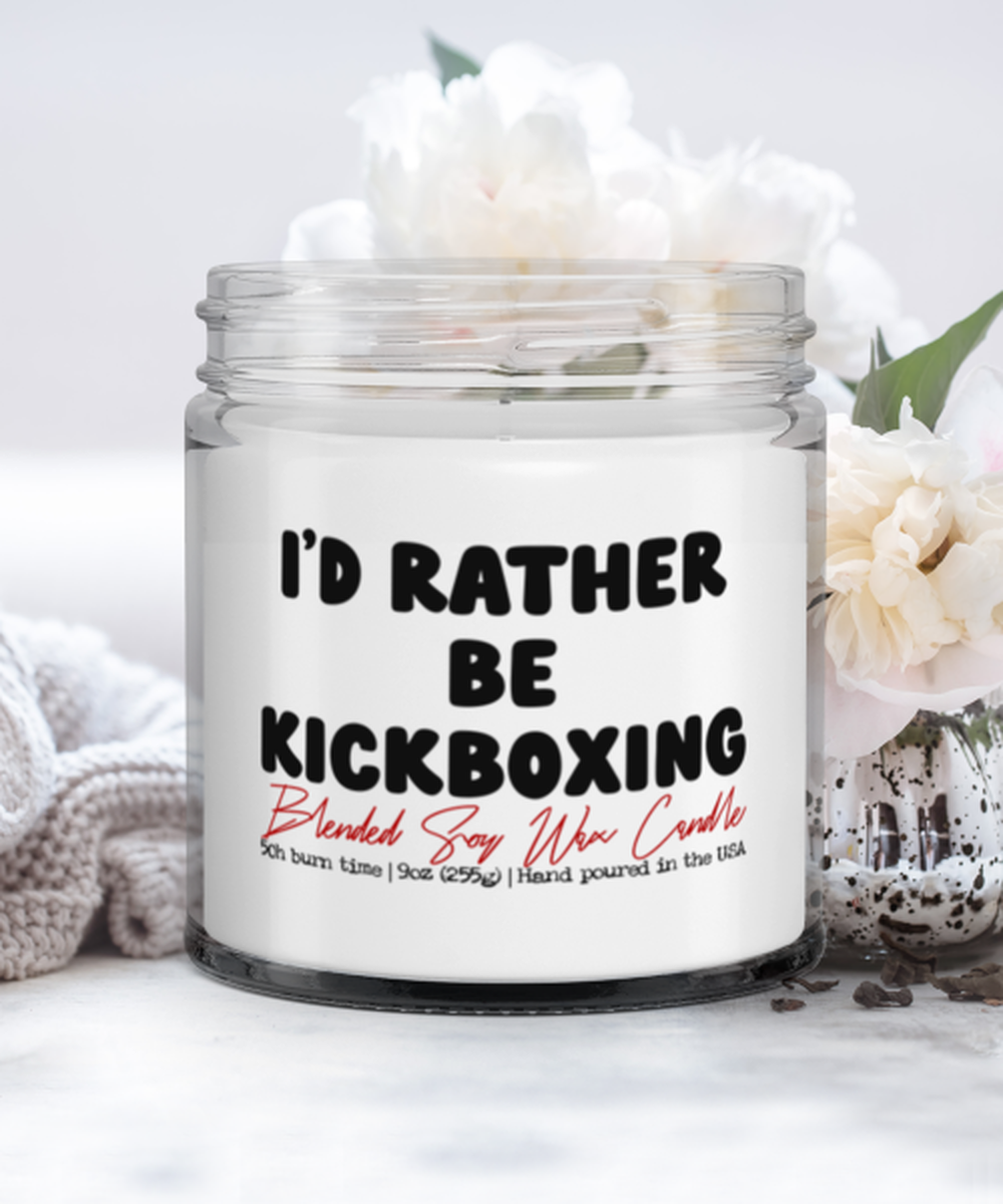 Kickboxing Lover Kickbox Coach Kickboxer Funny Scented Candle, Vanilla Cozy Candle, Unique Gag Idea, Him Her