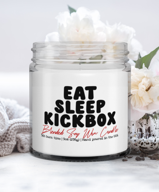 Kickboxing Lover Kickbox Coach Kickboxer Funny Scented Candle, Vanilla Cozy Candle, Unique Gag Idea, Him Her