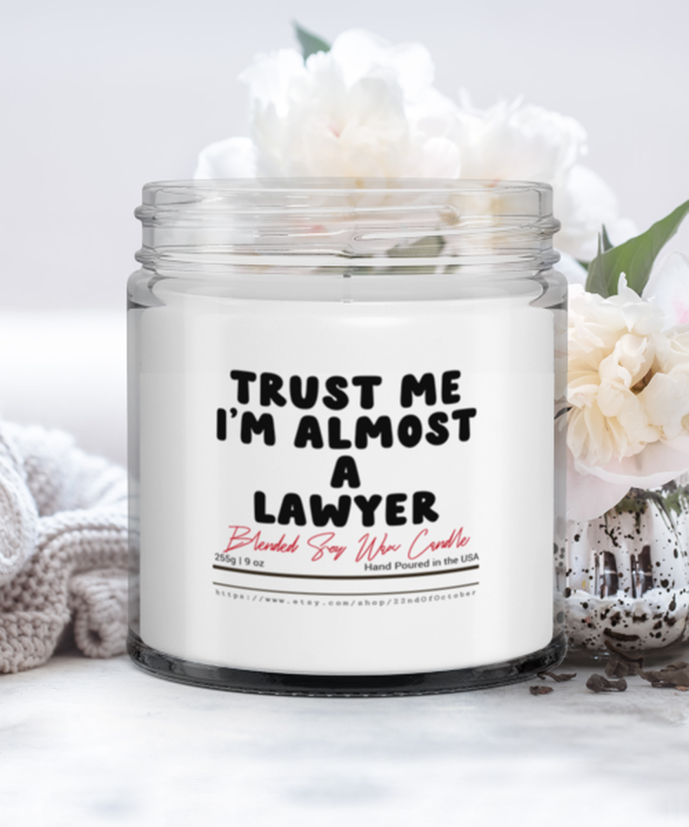 Law School Student Future Lawyer Funny Scented Candle, Vanilla Cozy Candle, Unique Gag Idea, Him Her