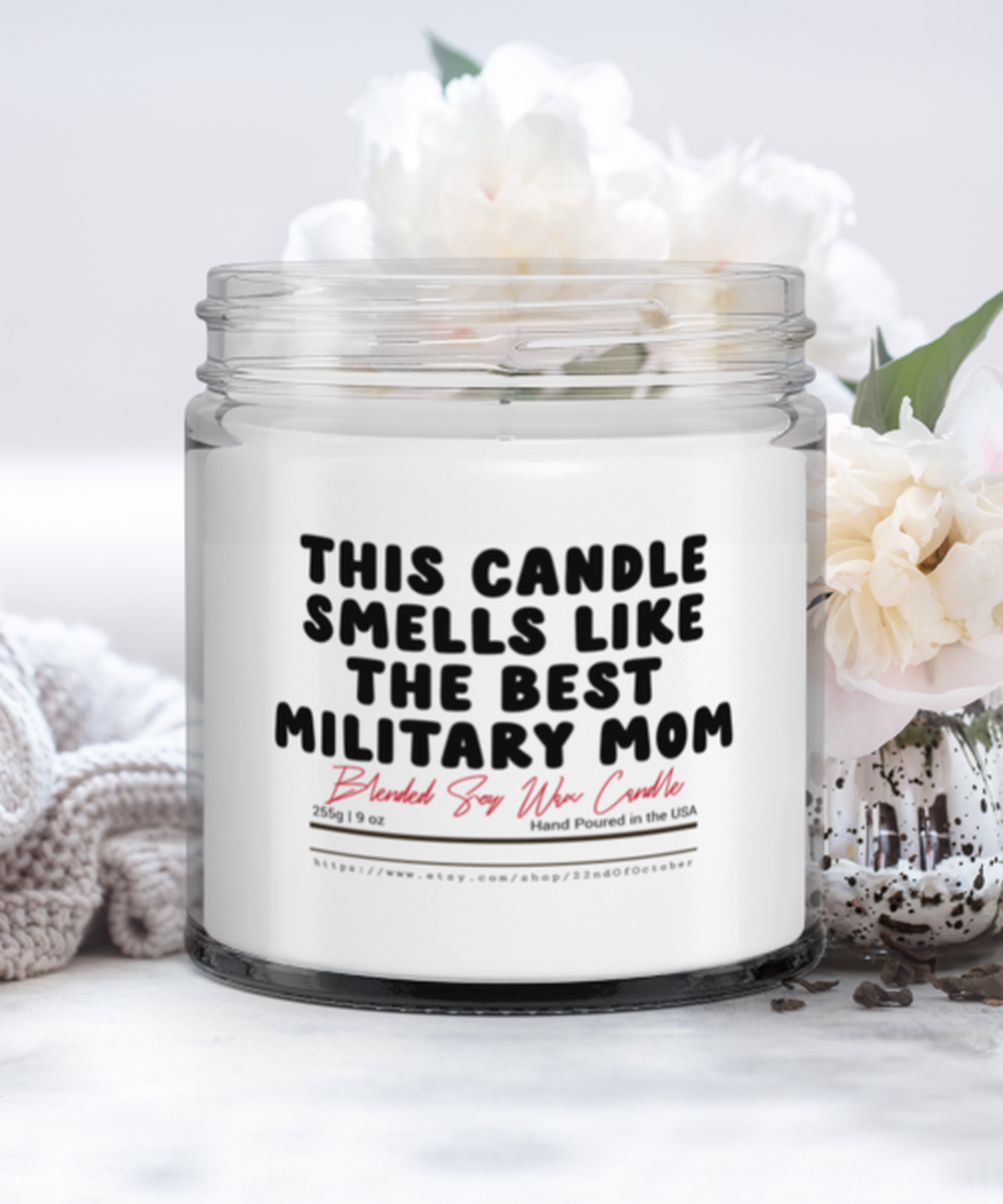 Military Mom from Son Daughter Funny Scented Candle, Vanilla Cozy Candle, Unique Gag Idea, Him Her