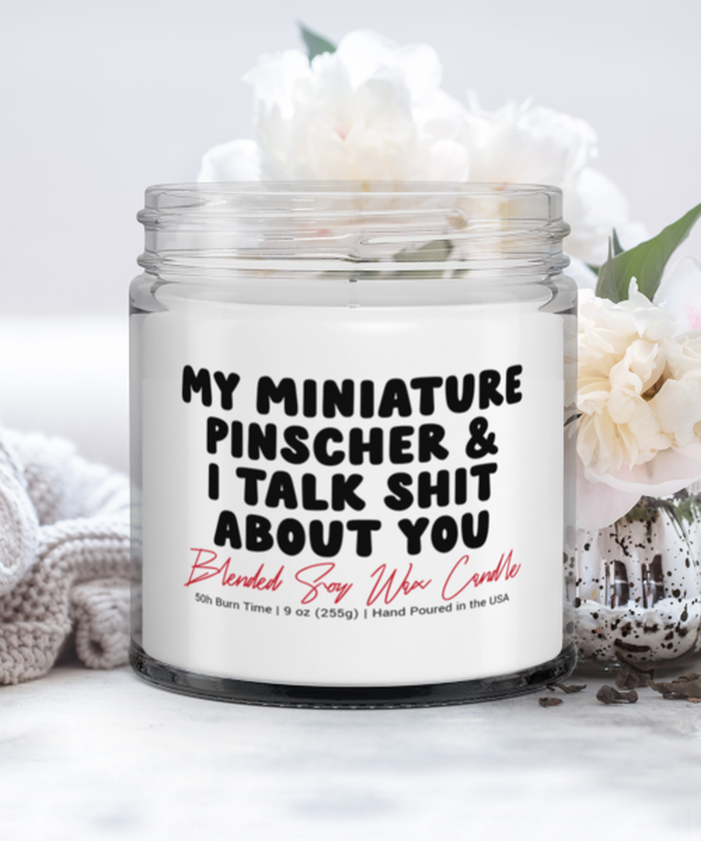 Miniature Pinscher Dog Lover Owner Mom Dad Funny Scented Candle, Vanilla Cozy Candle, Unique Gag Idea, Him Her