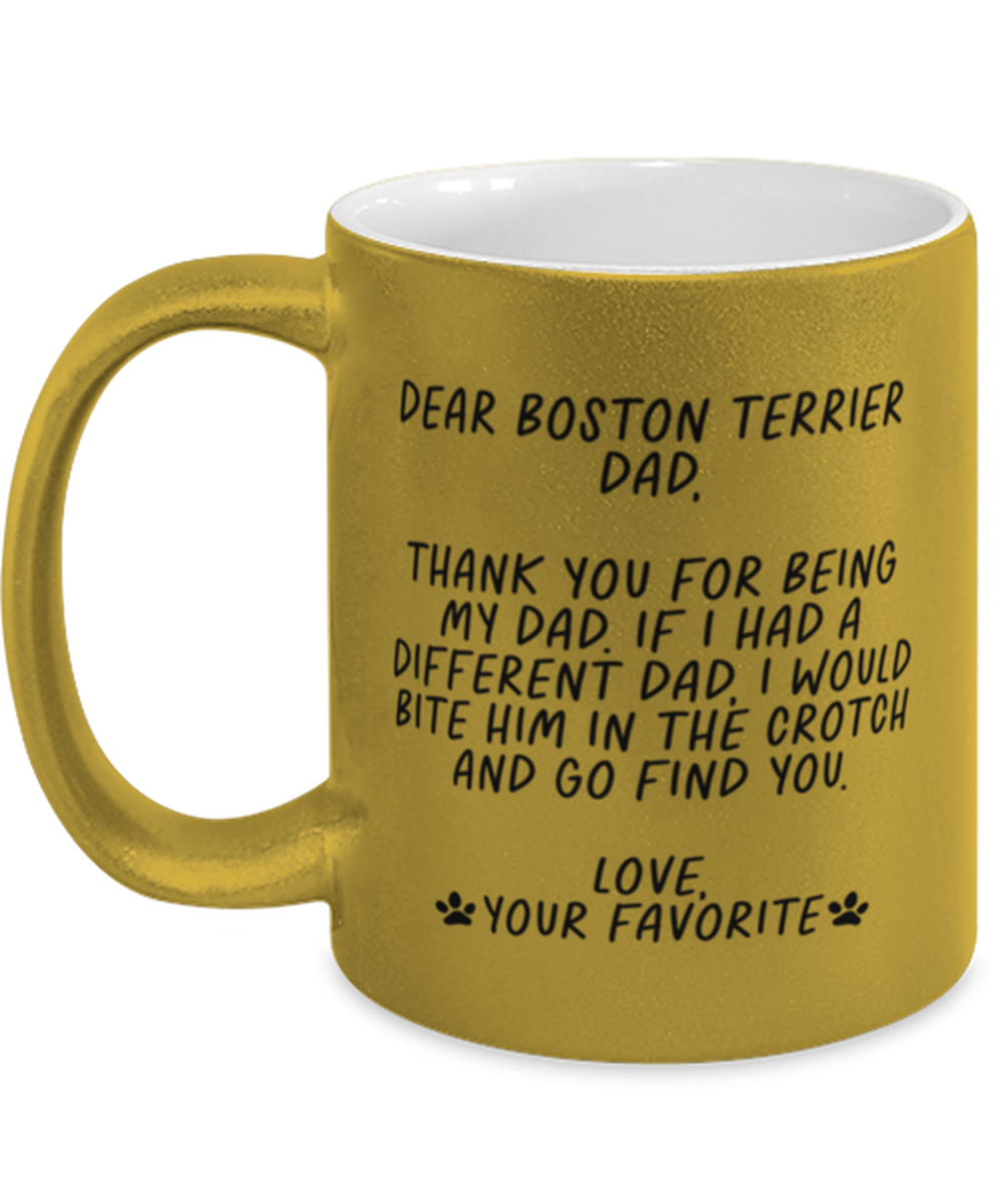 Boston Terrier Dad Funny Coffee Mug, Cup, Unique Gag Idea, Him Her