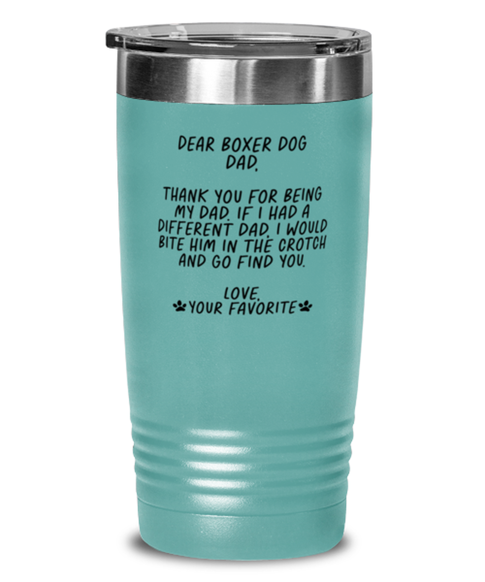 Boxer Dog Dad Funny Tumbler, Coffee Cup, Travel Mug, Unique Gag Idea, Him Her