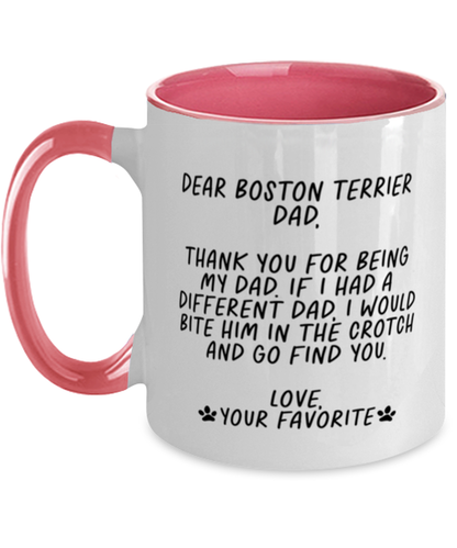 Boston Terrier Dad Funny Coffee Mug, Cup, Unique Gag Idea, Him Her