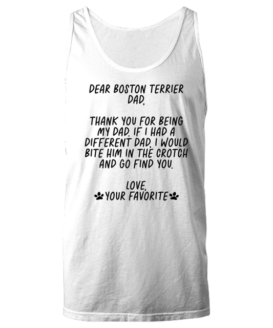 Boston Terrier Dad Funny Tank Top, Unisex, Tank Shirt, Unique Gag Idea, Him Her