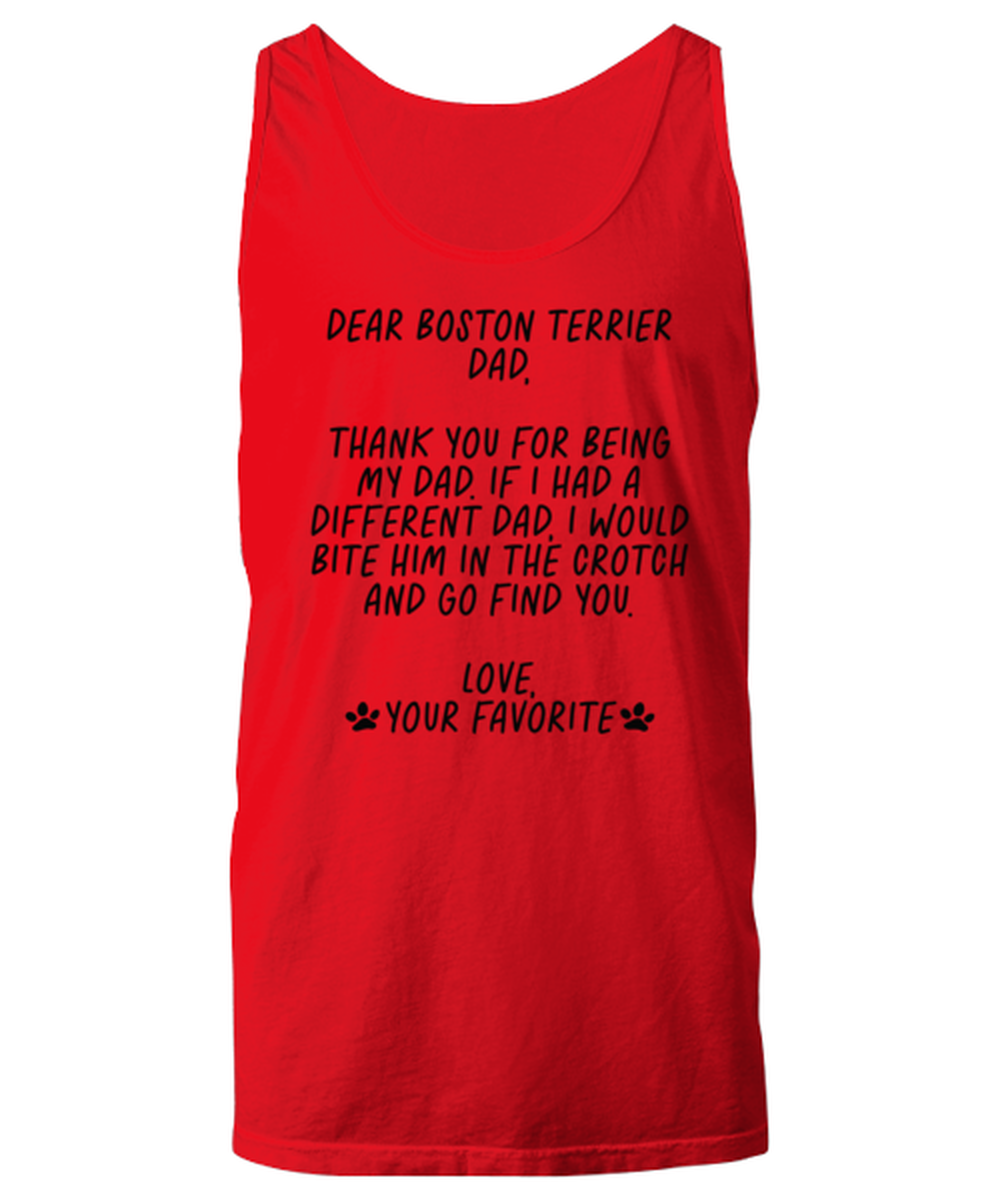 Boston Terrier Dad Funny Tank Top, Unisex, Tank Shirt, Unique Gag Idea, Him Her