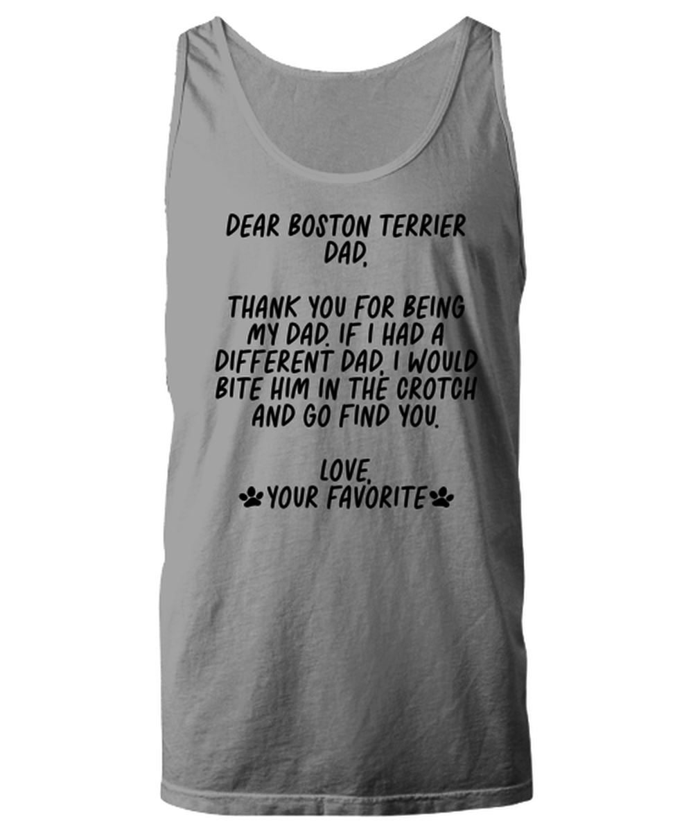 Boston Terrier Dad Funny Tank Top, Unisex, Tank Shirt, Unique Gag Idea, Him Her