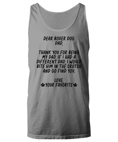 Boxer Dog Dad Funny Tank Top, Unisex, Tank Shirt, Unique Gag Idea, Him Her