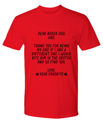 Boxer Dog Dad Funny T Shirt, Tshirt, Tee, Unique Gag Idea, Him Her