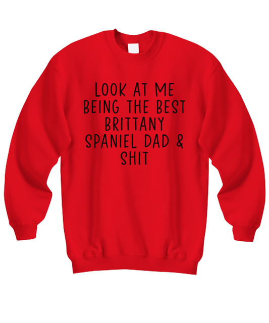 Brittany Spaniel Dad Funny Sweatshirt, Sweater Shirt, Unique Gag Idea, Him Her