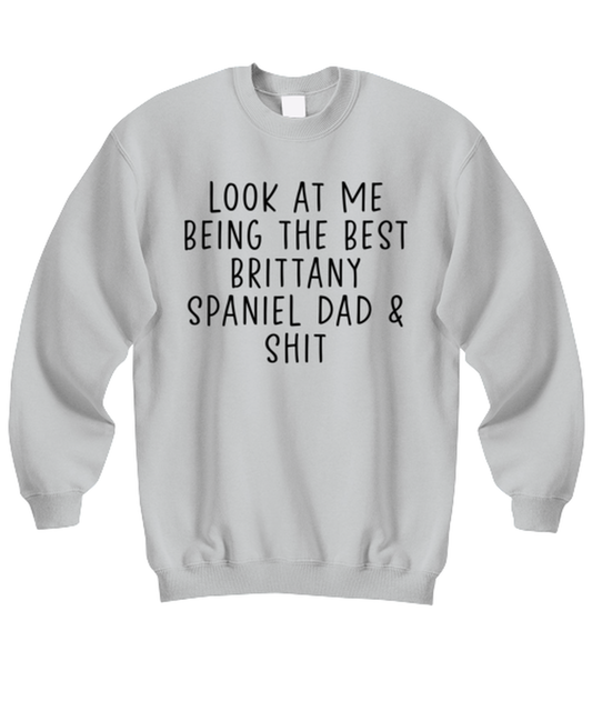 Brittany Spaniel Dad Funny Sweatshirt, Sweater Shirt, Unique Gag Idea, Him Her