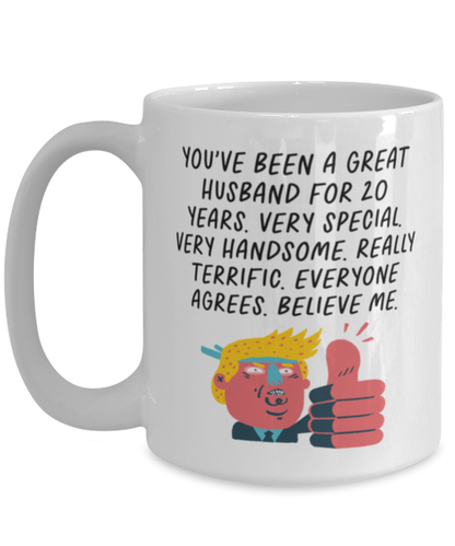 20th Anniversary 20 Year Husband Funny Coffee Mug, Cup, Unique Gag Idea, Him Her