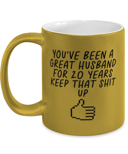 20th Anniversary Husband 20 Year Funny Coffee Mug, Cup, Unique Gag Idea, Him Her