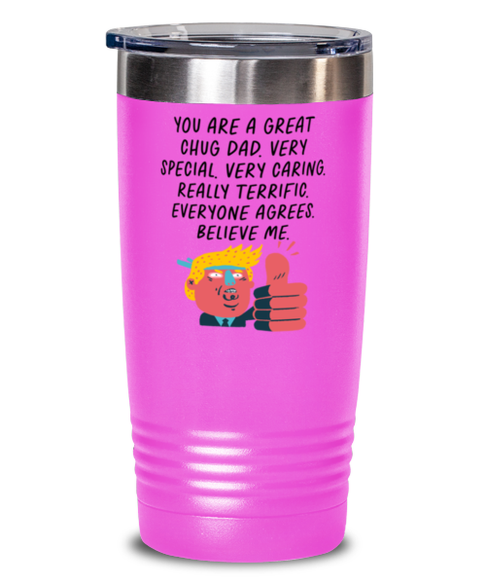 Chug Dad Funny Travel Mug, Tumbler Coffee Cup, Unique Gag Idea, Him Her