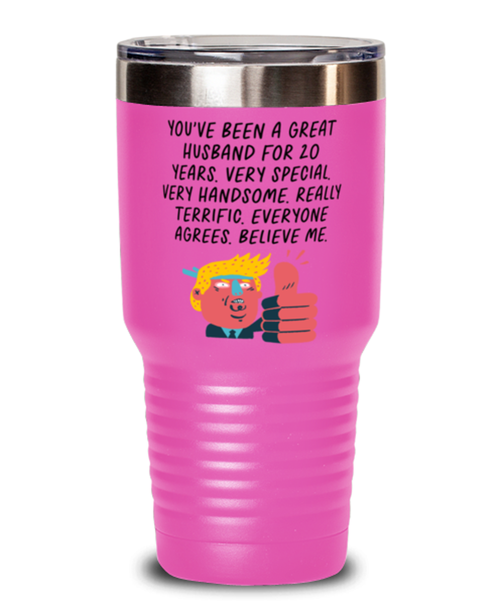 20th Anniversary 20 Year Husband Funny Travel Mug, Tumbler Coffee Cup, Unique Gag Idea, Him Her