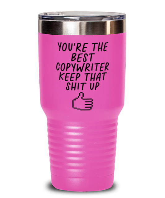 Copywriter Copywrite Funny Travel Mug, Tumbler Coffee Cup, Unique Gag Idea, Him Her