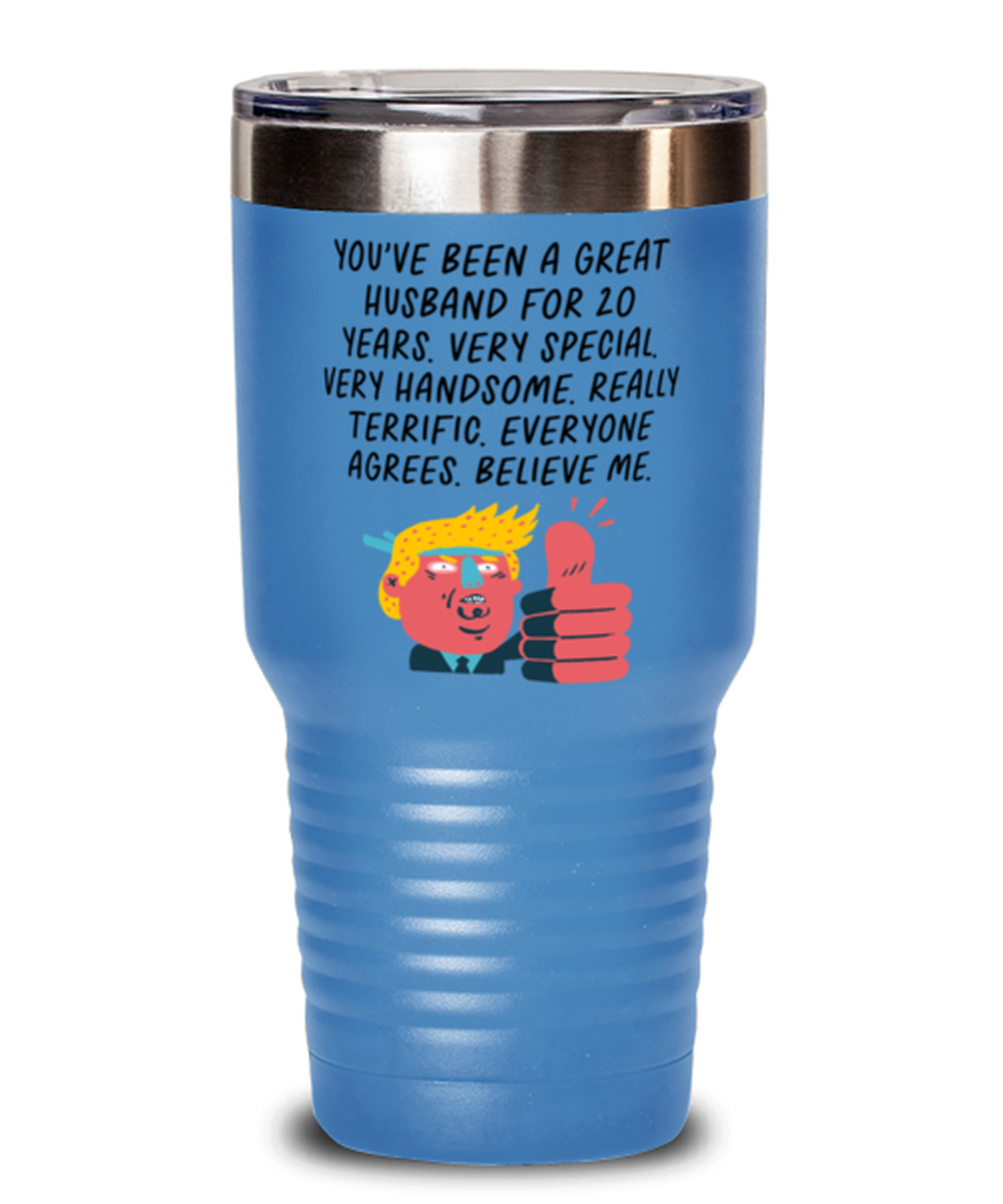 20th Anniversary 20 Year Husband Funny Travel Mug, Tumbler Coffee Cup, Unique Gag Idea, Him Her