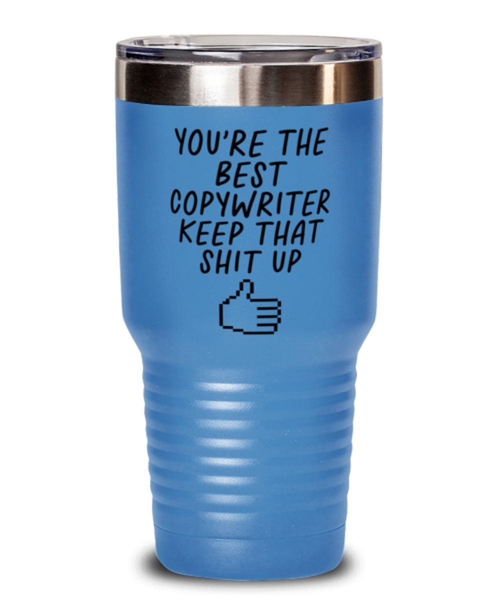 Copywriter Copywrite Funny Travel Mug, Tumbler Coffee Cup, Unique Gag Idea, Him Her