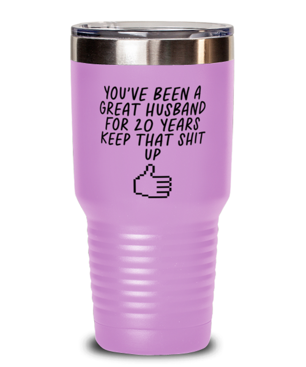 20th Anniversary Husband 20 Year Funny Travel Mug, Tumbler Coffee Cup, Unique Gag Idea, Him Her