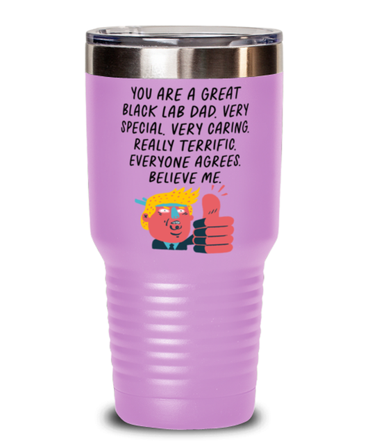 Black Lab Dad Labrador Funny Travel Mug, Tumbler Coffee Cup, Unique Gag Idea, Him Her