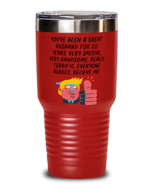 20th Anniversary 20 Year Husband Funny Travel Mug, Tumbler Coffee Cup, Unique Gag Idea, Him Her