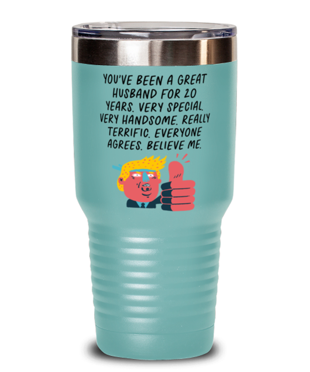 20th Anniversary 20 Year Husband Funny Travel Mug, Tumbler Coffee Cup, Unique Gag Idea, Him Her