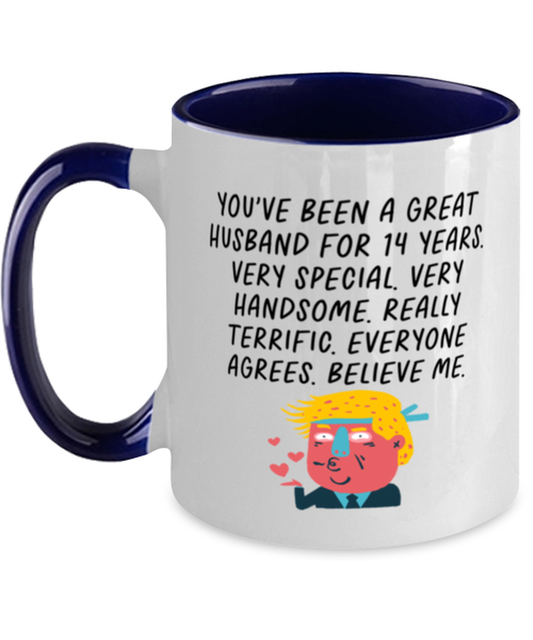 14th Anniversary 14 Year Husband Funny Mug, Coffee Cup, Unique Gag Idea, Him Her