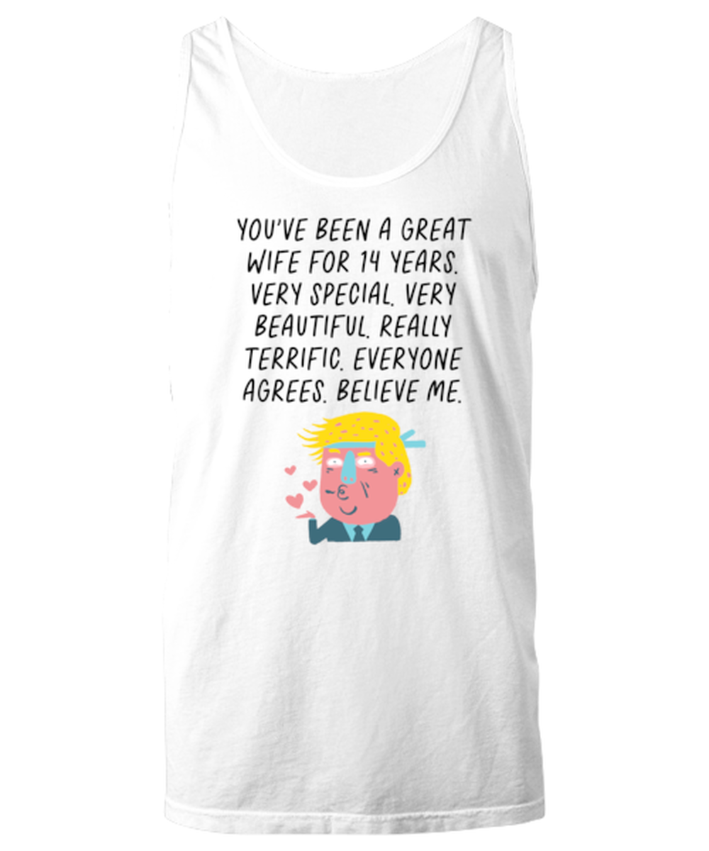 14th Anniversary 14 Year Wife Funny Tank Top, Unisex, Unique Gag Idea, Him Her