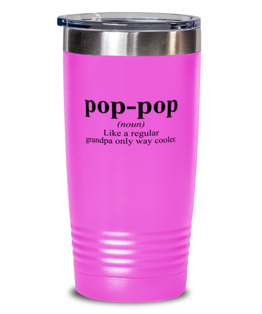 Pop Pop Grandpa Grandfather Dad Fathers Day Funny Definition Funny Tumbler, Travel Coffee Mug, Unique Gag Idea, Him Her