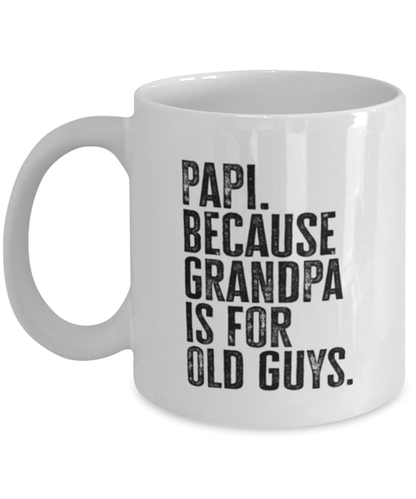 Papi New Grandpa Fathers Day Grandfather Funny Mug, Coffee Cup, Unique Gag Idea, Him Her