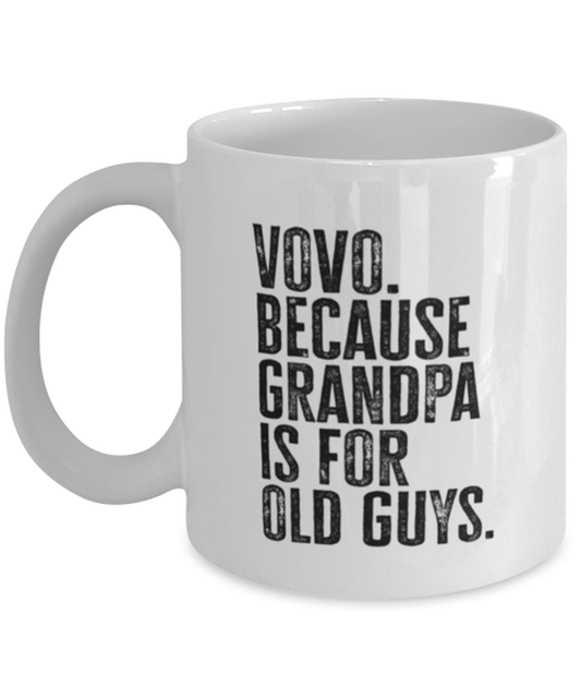 Vovo New Grandpa Fathers Day Grandfather Funny Mug, Coffee Cup, Unique Gag Idea, Him Her